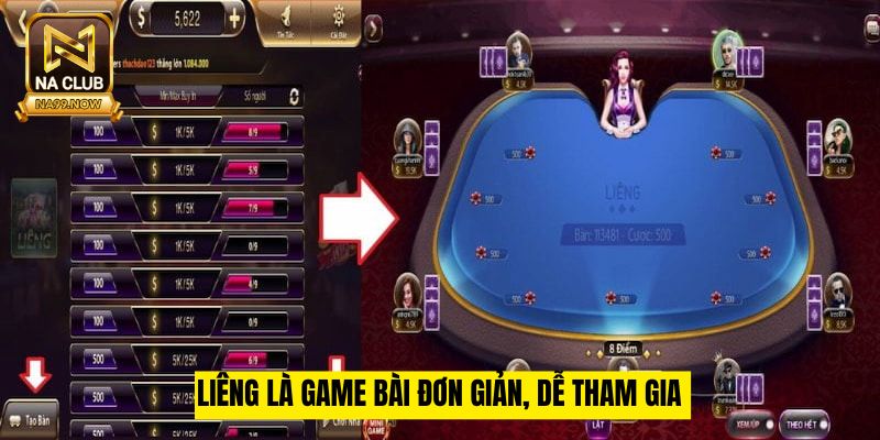 Liêng là game bài đơn giản, dễ tham gia