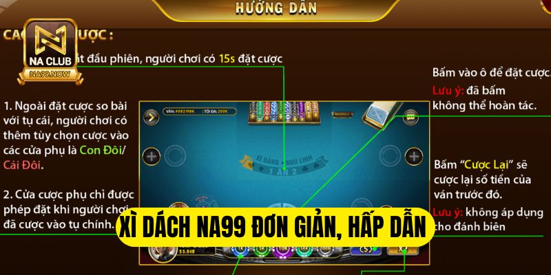 Xì dách NA99 đơn giản, hấp dẫn